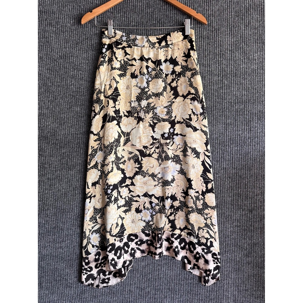Rebecca Taylor Floral Leopard Silk Whimsigoth Romantic Pattern Clashing Size 2